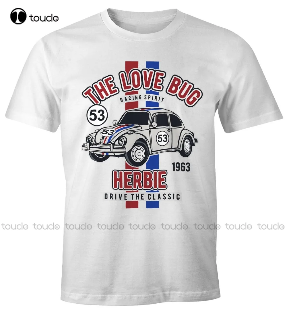 

Летняя повседневная мужская футболка хорошего качества, футболка в стиле ретро с надписью «Love Bug», модная забавная футболка на заказ в стиле...