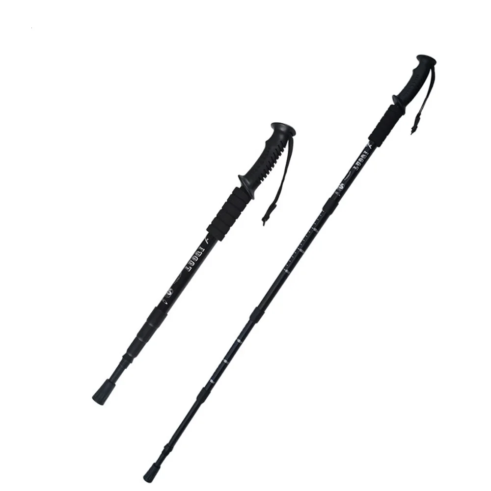 Straight shank black 2 шт./лот треккинговые палки, палка для скандинавских прогулок, телескопическая палка из алюминиевого сплава, трость для прогулок с туристическими аксессуарами - Цвет: Straight shank black