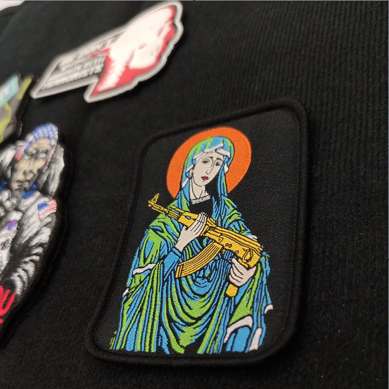 Тактическая нашивка Богородицы на липучке для одежды рюкзака вышитая швейная