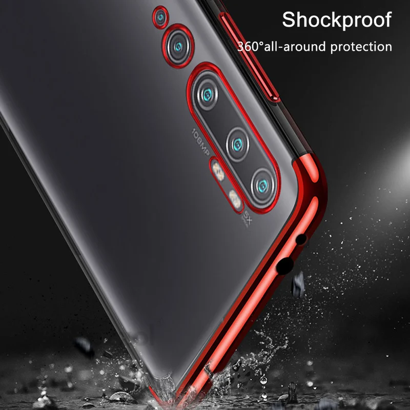 Soft Transparent Case For Xiaomi Mi Note 10 CC9 Pro Phone Cover Laser Plating Clear Silicone Shockproof |