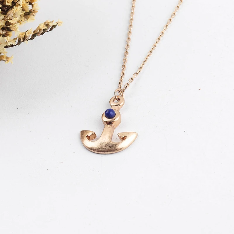 Уникальный орнамент из смолы Винтажный Золотой Цвет якорь кулон ожерелье для