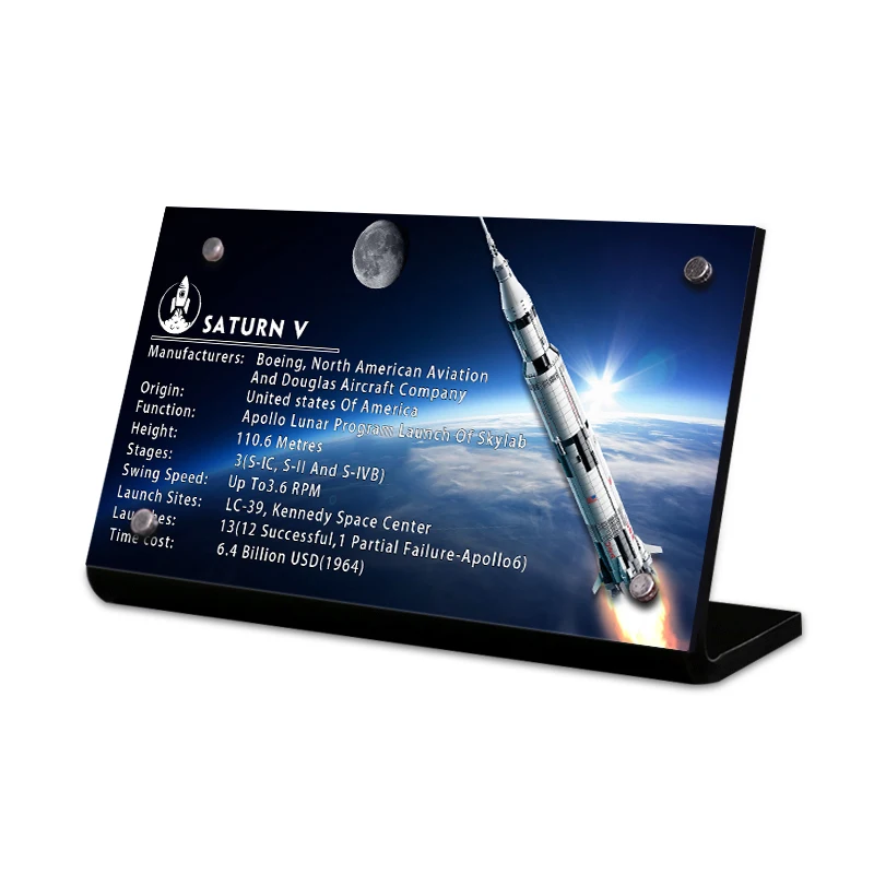 Акриловый стенд для конструктора фирменный конструктор creator 21309 idea Apollo Saturn V