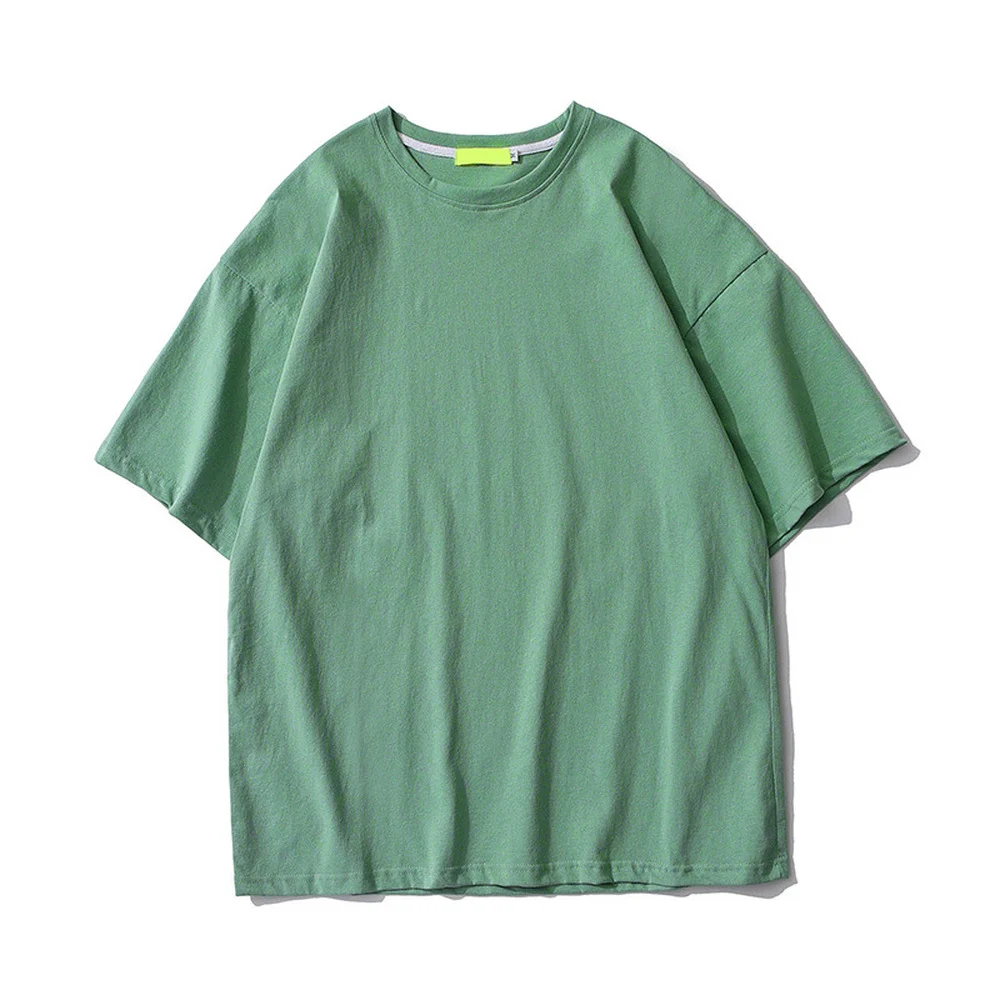 

Summer Solid Color Short-sleeved T-shirt Male Brand Loose Round Neck Student Half-sleeved Compassionate Couple Tide Top MTS615