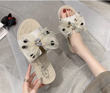 Сандалии женские домашние на плоской подошве шлепанцы для ванной повседневная