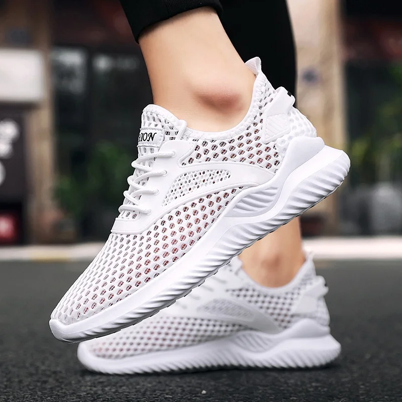 

Men's Shoes Trend Large Size Mesh Breathable Sports Casual Sneakers Thin Section Hollow Single Mesh Shoes 2022 New Summer