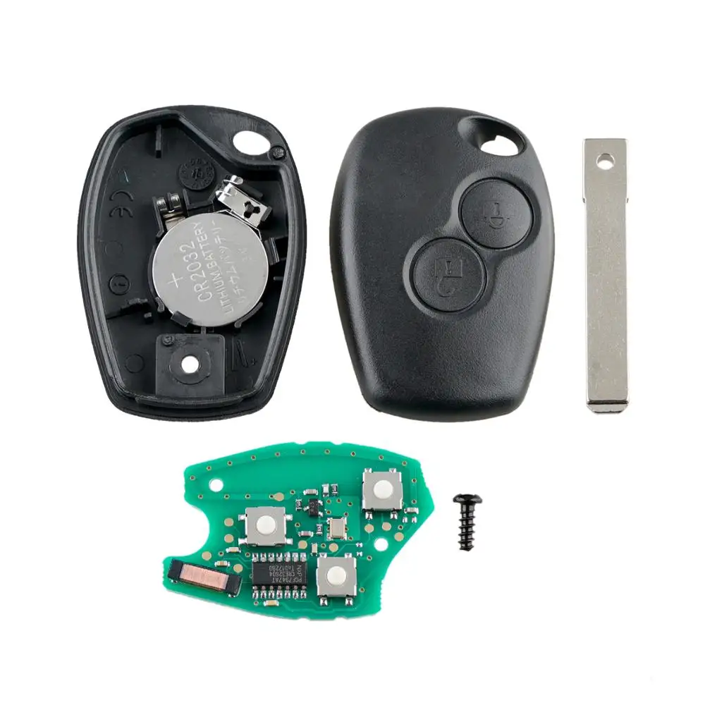 QWMEND 2 кнопки ID46/PCF7947 полный дистанционный ключ для Renault Clio Scenic Kangoo Megane 433 МГц VA2