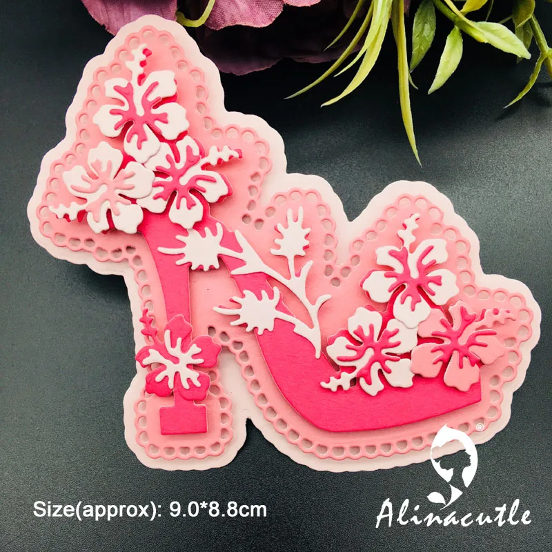 Металлическая высекальная Цветочная обувь на высоком каблуке Скрапбукинг