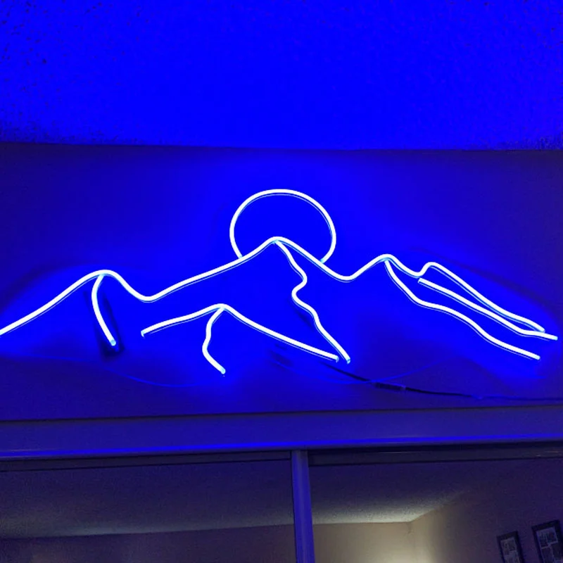 OHANEONK Custom Led Neon Sign Light  of Mountain Neon for Home Room Shop Bar Pub Club Wall Window Decoration Gift