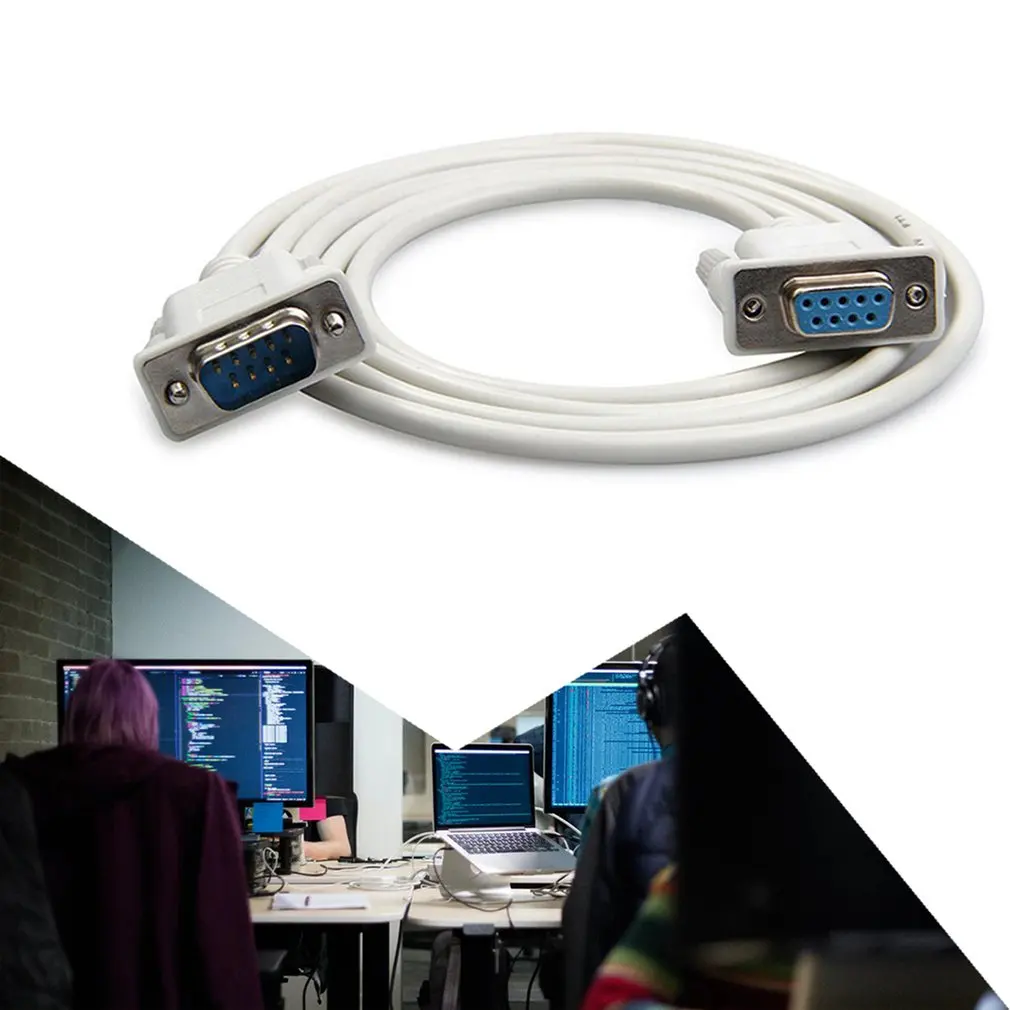 

DB9 9 Pin Male To Female RS232 Serial Cable Directly Connected COM Extension Cable For Computer Printer Scanner