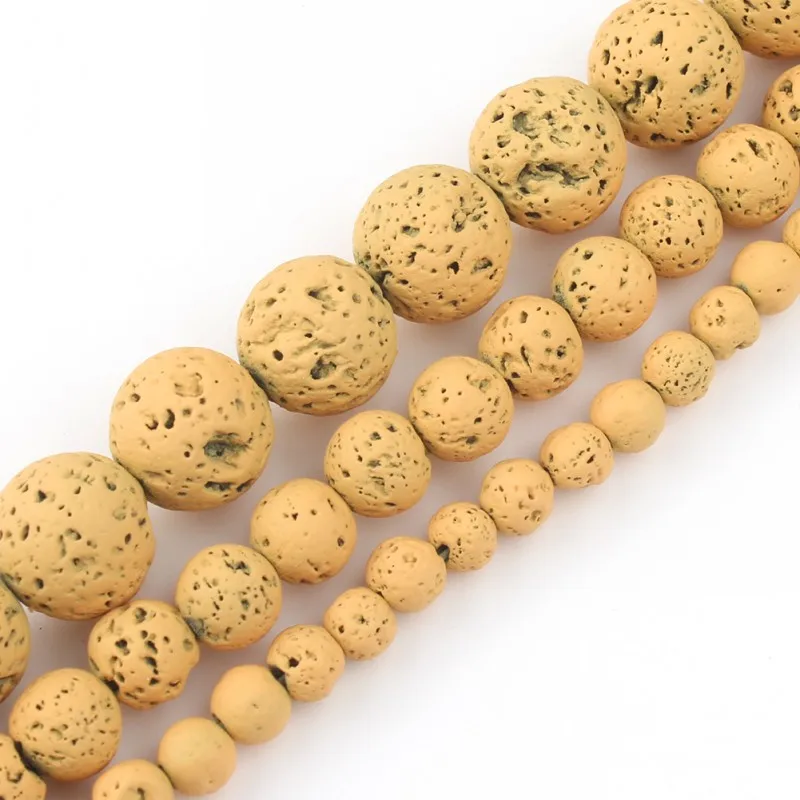 Светильник желтые резиновые вулканической лавы Круглый Камень Бисер для