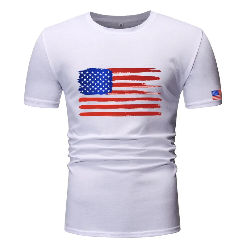 

Забавная футболка с американским флагом на День Независимости, Мужская футболка, модная повседневная Уличная одежда с принтом в стиле Хара...