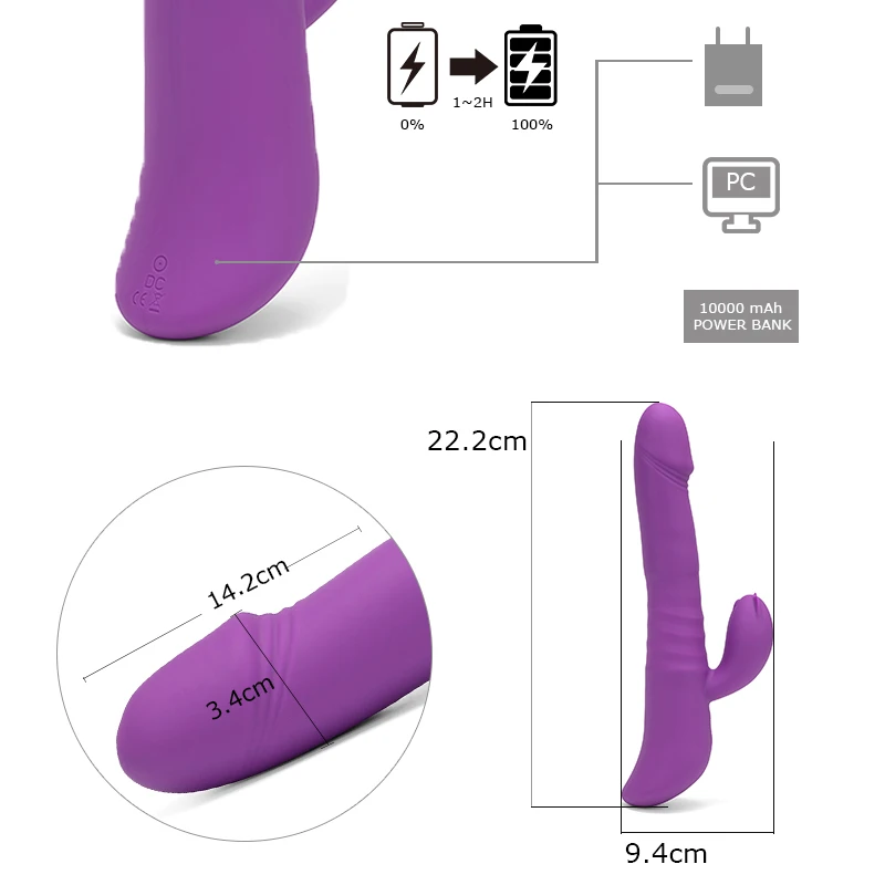 Водонепроницаемый мини Кролик вибратор с 9 мощными вибрациями беспроводной