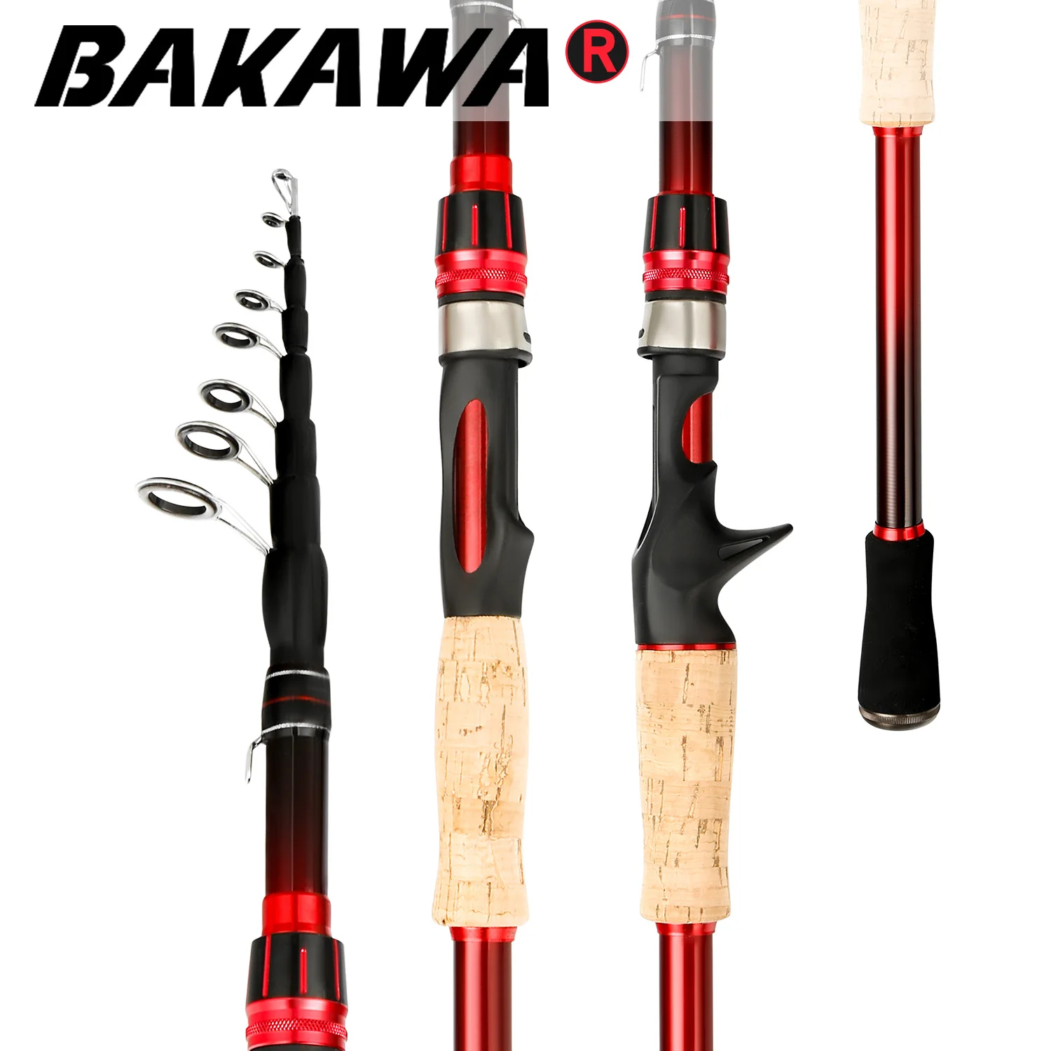 

Удочка BAKAWA для приманки 2,1 м, 2,4 м, 3,0 м, телескопическое спиннинговое удилище из углеродного волокна для заброса приманки, маленькое коротсве...