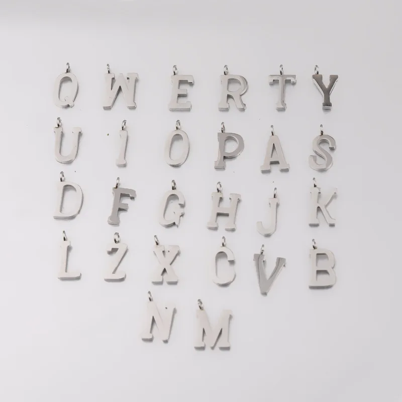 

Нержавеющая сталь 26 основные подвески-буквы с подвесным кругом DIY ожерелье или серьги аксессуары