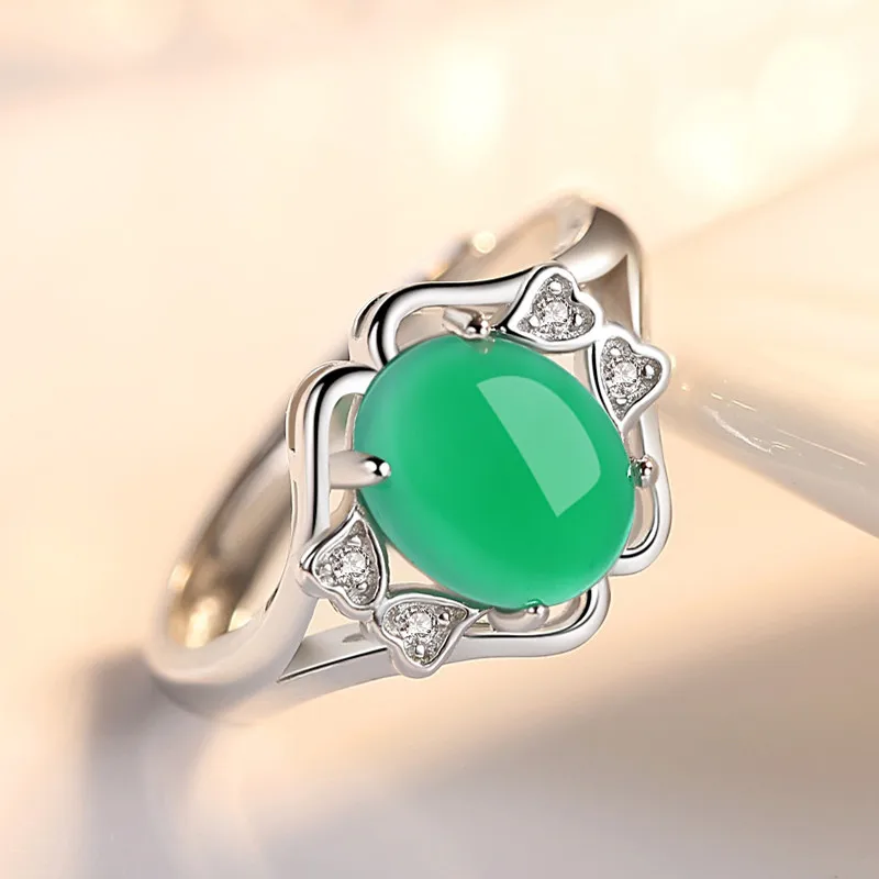 Женское кольцо из серебра 925 пробы с красным цветком|Кольца| |