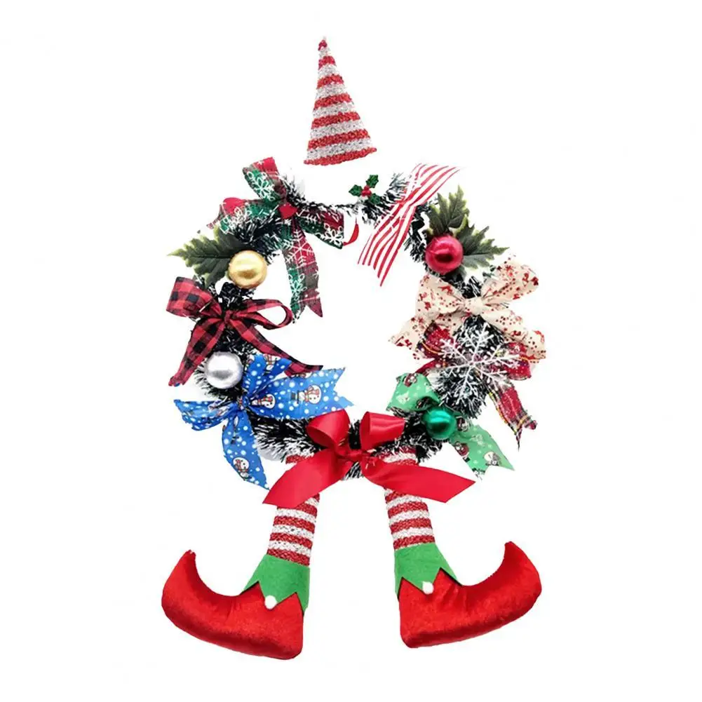 

Christmas Wreath Realistic Looking Delicate Texture Fabric Hanging Front Door Simulation Artificial Christmas Garland 2021