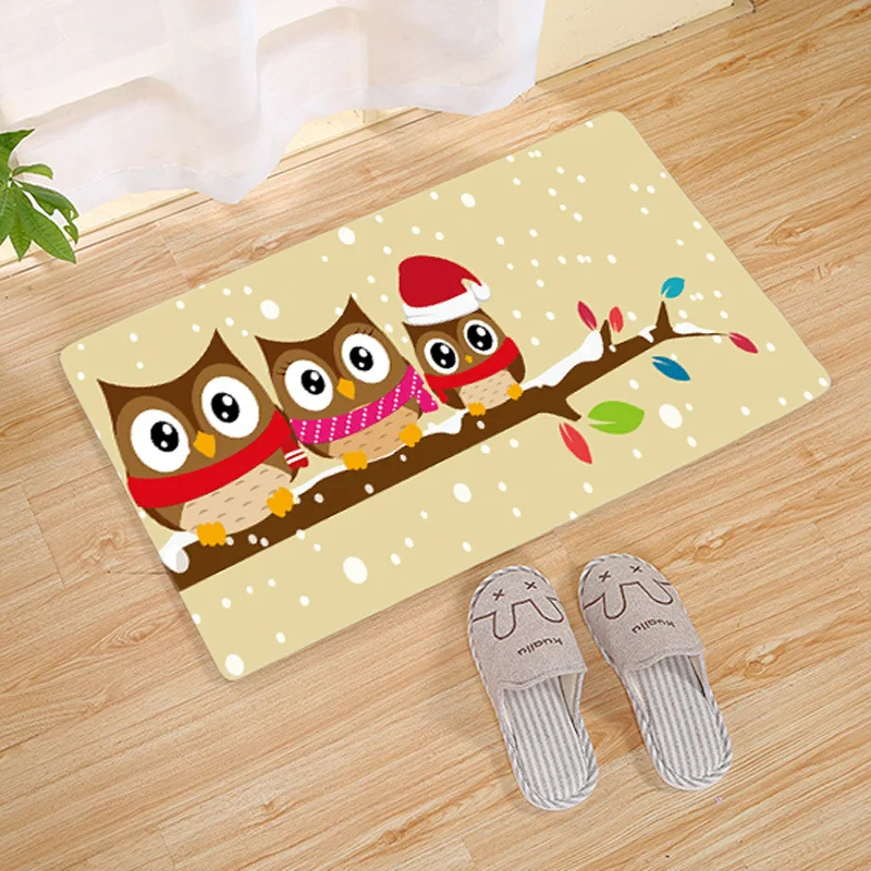 Противоскользящий кухонный коврик WUJIE с рисунком совы рождественские украшения