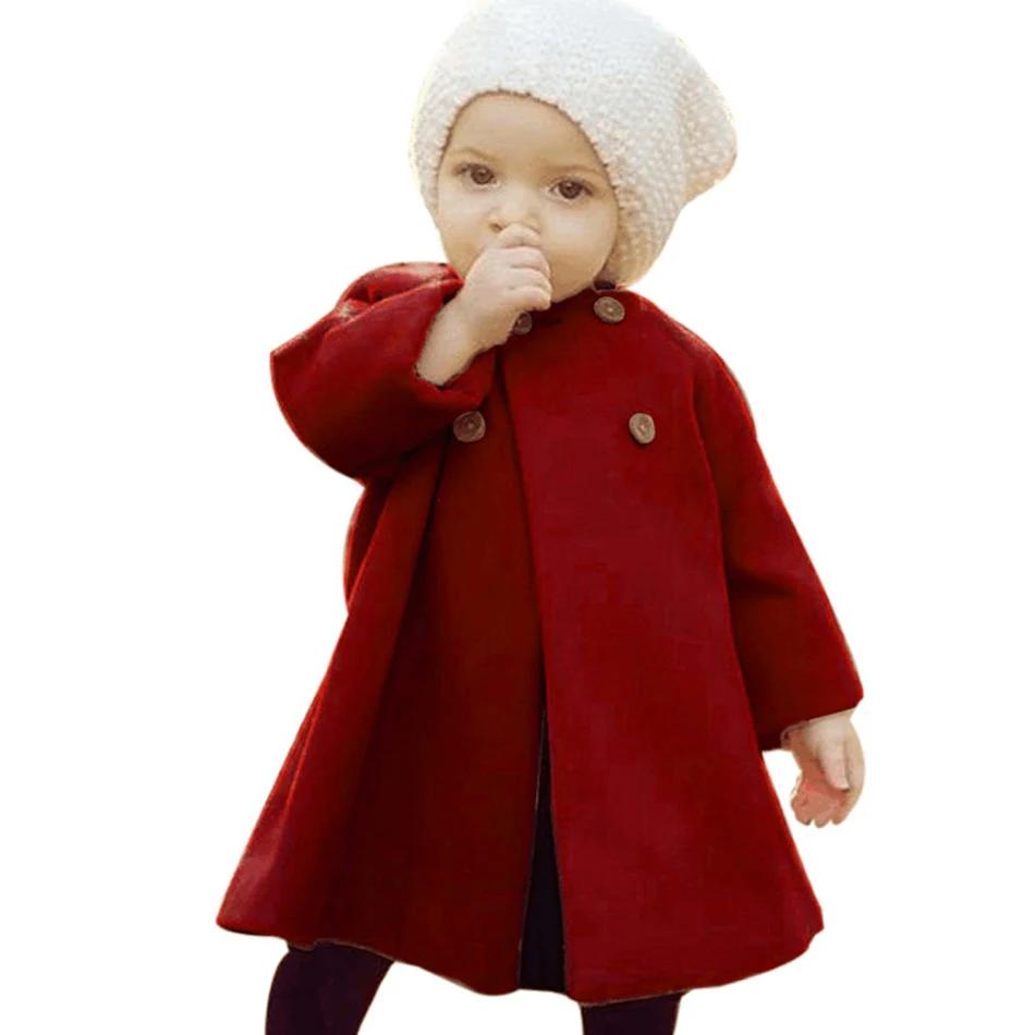 

Baby Infant Girls Winter Autumn Wool Blends Jacket Coat Clothes Toddler Christmas New Years Clothing Outerwear Kids Costume