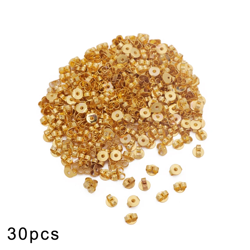 

30pcs Earrings Back Stopper Ear Caps Piercing Plugs Gold Butterfly Ear Nuts Stopper DIY Jewelry Accessories Findings Making