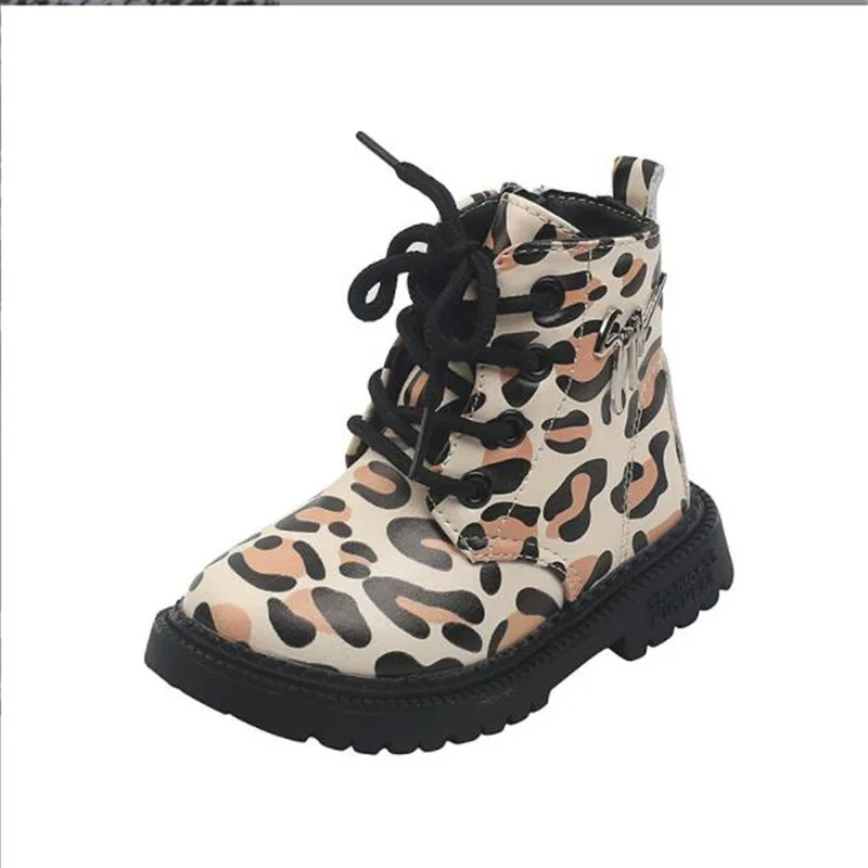 

Unisex Autumn Winter Children Short Boots Street Style Zebra Pattern Baby Shoes Boys Fashion Pink Leopard Kids Boots Girl