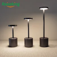 USB Rechargeable 5200mAh Battery Aluminium Led Cordless Table Lamp With Touch Dimmable For Restaurant Hotel Ktv Bar Dinning Room