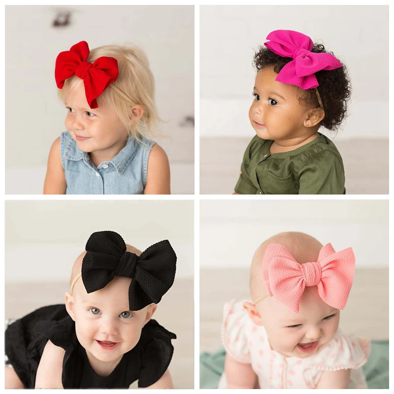 Baby Headband Bow Girl Headbands Toddler Nylon Elastic Hair Accessories Kids Head Band Infant Hairband Newborn photography Props