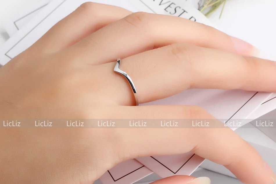 LicLiz, 925 пробы, серебряные ювелирные изделия, полые, плетеные, Twist of Fate, крест, кольца для женщин, звезда, лист, сердце, V кольцо, ювелирное изделие, подарок LR0468