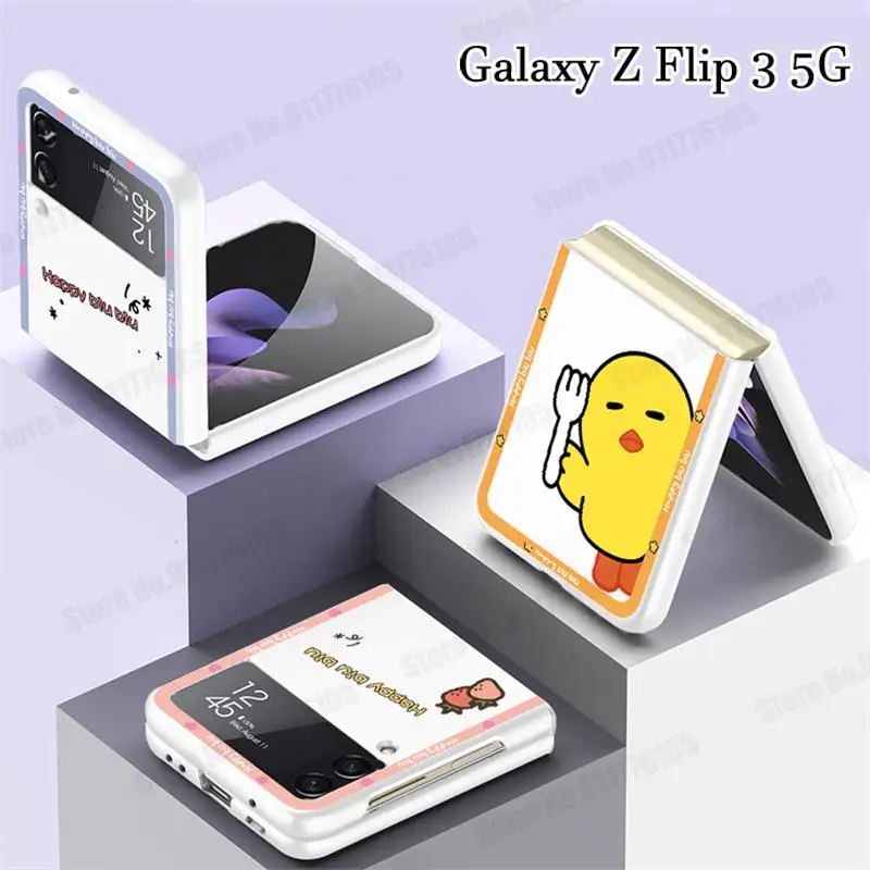 

Милый мультяшный чехол для телефона с рисунком для Samsung Z Flip 3 5G, Ультратонкий Жесткий ударопрочный чехол из поликарбоната для Galaxy Z Flip3 5G Shell