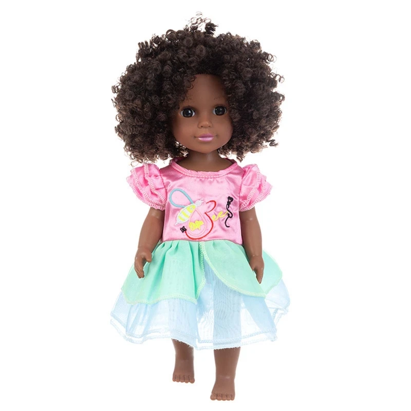 

35cm Lifelike Reborn Baby Boy Girl Doll African American Newborn Toddler Realistic Black Skin Soft Vinyl Doll Christmas Gift Toy