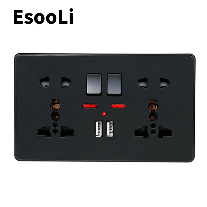 EsooLi 2.1A двойной usb порт для зарядки светодиодный индикатор настенная розетка