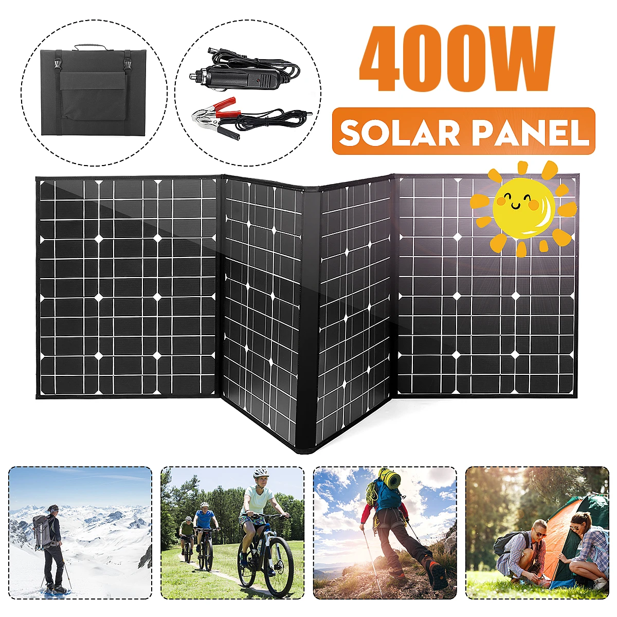 18V 400W солнечная панель монокристаллическая батарея Складная посылка с 1 5 m