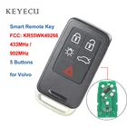 Брелок Keyecu KR55WK49266, 5 кнопок, 433 МГц902 МГц для Volvo XC60 S60 S60L V40 V60 S80 XC70 2015 2016 2017