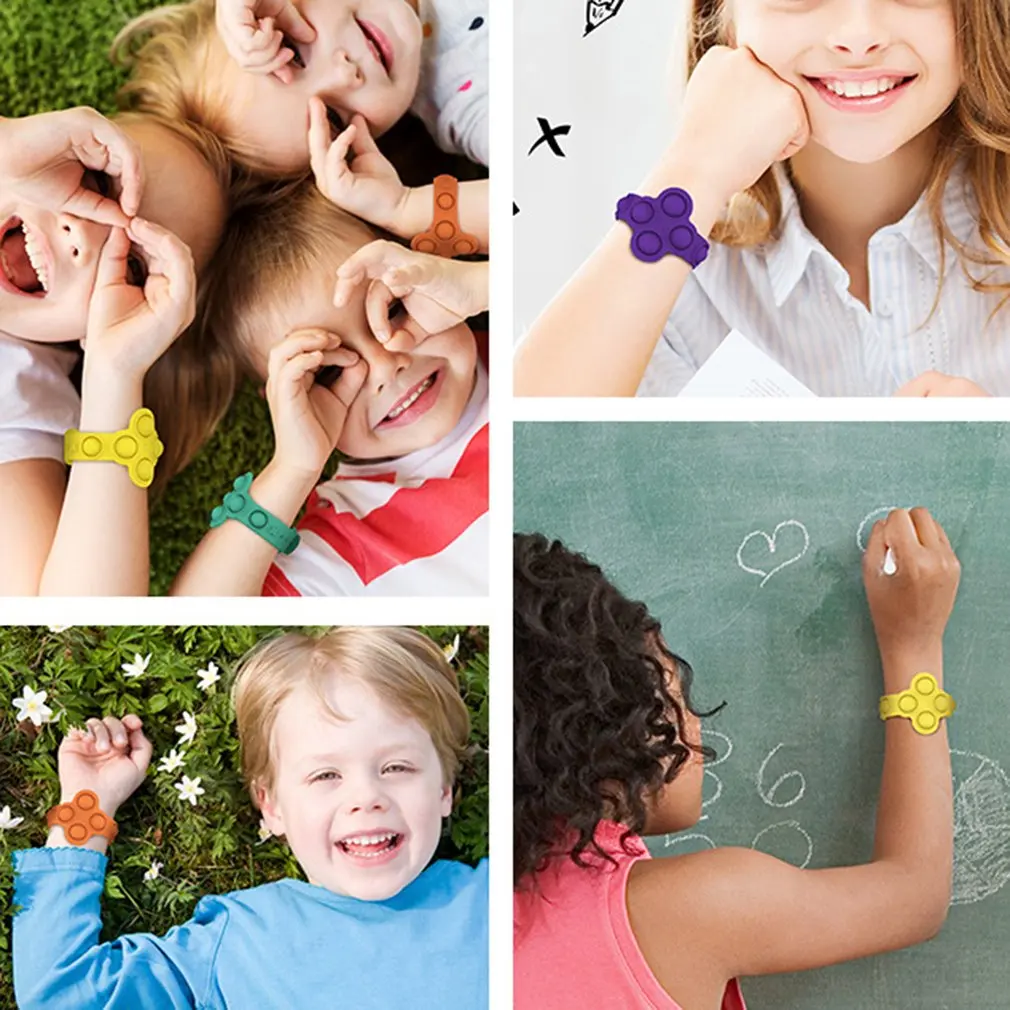 

Silicone Bubble Wristband Mini Dimples Bracelet Fingertips Sensory Toys Finger Decompression Game Educational Toys