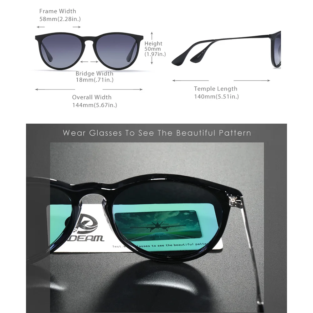 KDEAM Овальные Солнцезащитные очки для женщин поляризованные Винтажные унисекс 11
