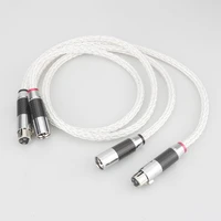 1pair occ silver plated xlr audio cable balance cable xlr cable male to female mf audio cable 8ag twist cable