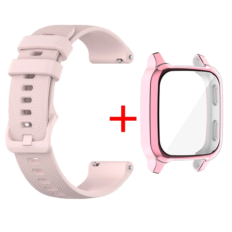 Buy Correa de silicona para reloj inteligente Garmin Venu sq, 2 en 1, funda protectora de TPU, goma anticaída