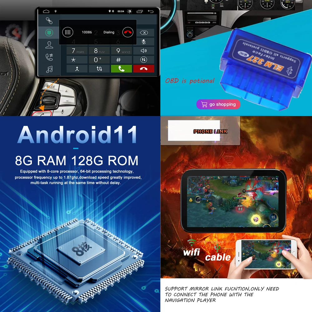 Android 11 для Ford F150 Ranger 2008-2014 мультимедийная навигация автомобильный видеоплеер
