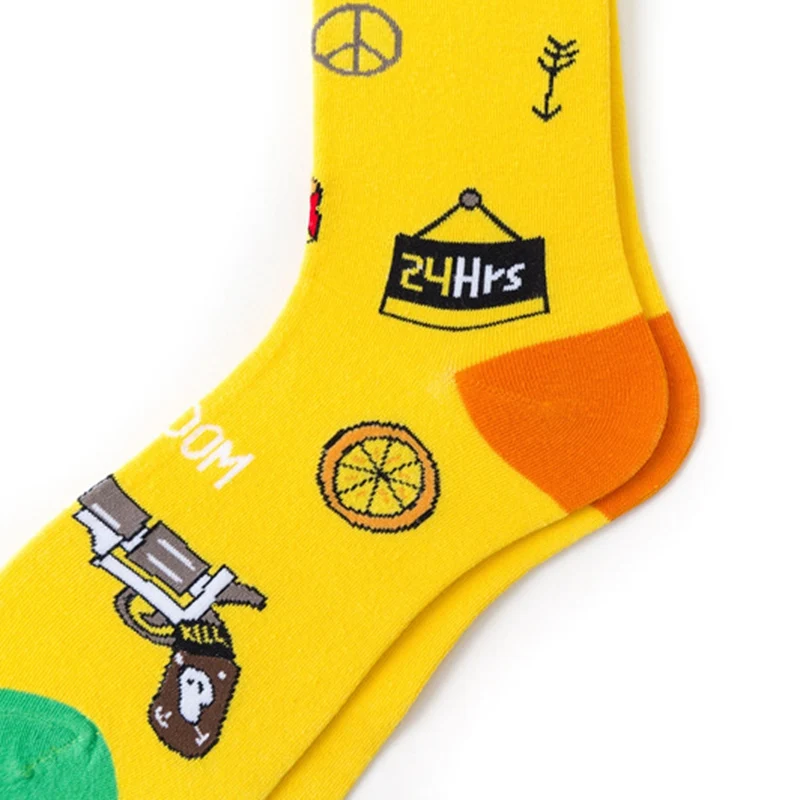 Мужские и женские рождественские подарочные носки хлопковые с забавным