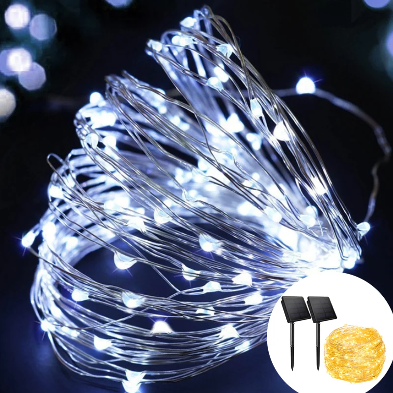 

LED Solar Lamp Outdoor 10M 20M LEDs String Lights Fairy Holiday Christmas Wedding Party Garland Solar Garden Waterproof Lights