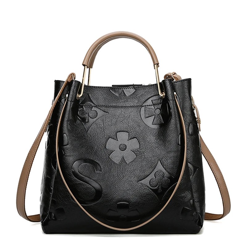 

Fashion Genuine Leather Bags for Women 2020 New Trend Simple Shopping Messenger Bag Shoulder Portable Large Capacity Bucket Bag
