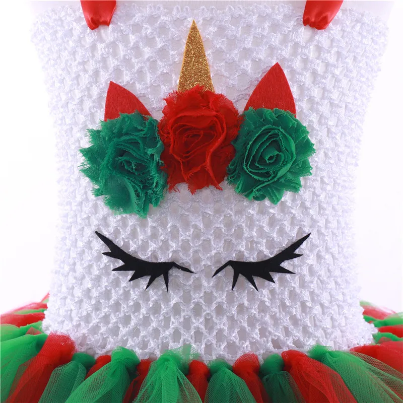 Шикарные рождественские платья-пачки в виде единорога с красными и зелеными