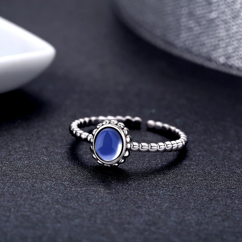 Женское кольцо с лунным камнем Aneis Anillo овальное круглое из стерлингового серебра