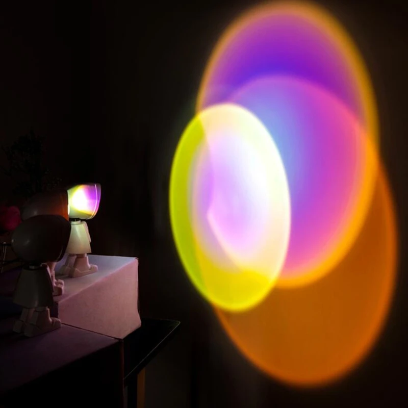 

Robot Rainbow Led Floor Light USB Charged Sunsets Projection Living Room Stand Light Bedroom Atmosphere Floor Lamp M06 21