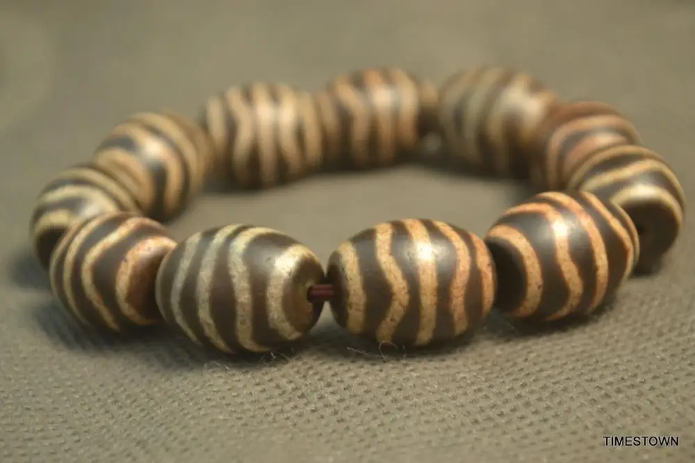 Большое сокровище талисман волшебный Тибетский старый Cinnabar Агат волна воды