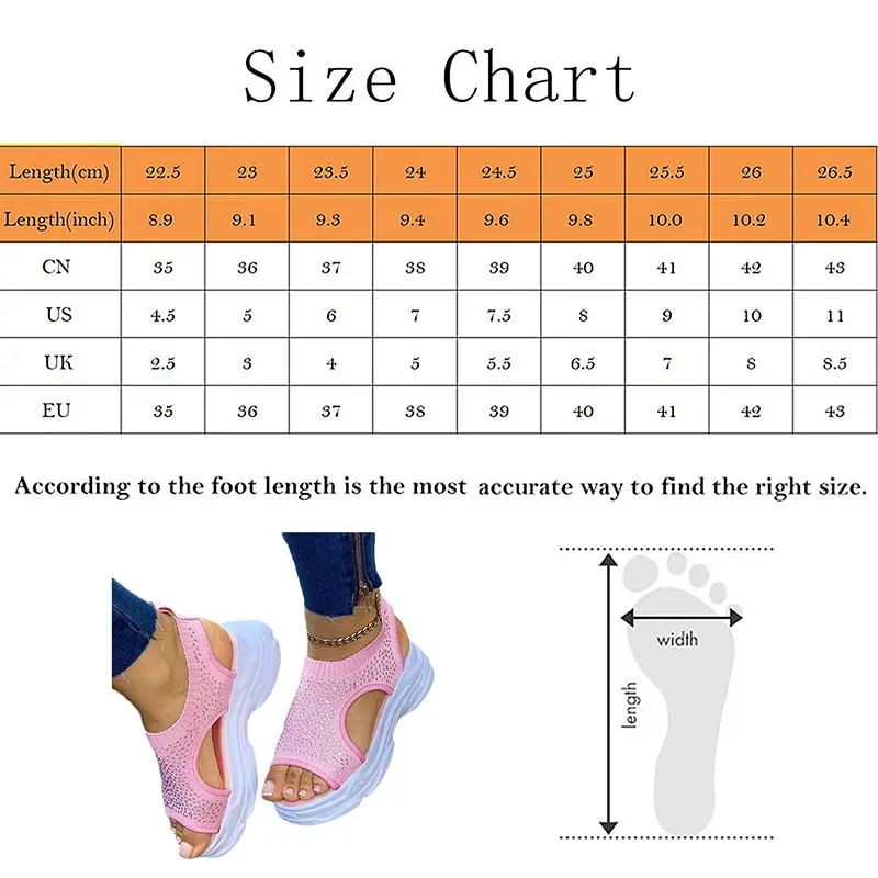 

Crystal Women Sandals Stretch Fabric Platform Peep Toe Breathable Height Increasing Casual Fashion 2021 New Summer Ladies Shoes