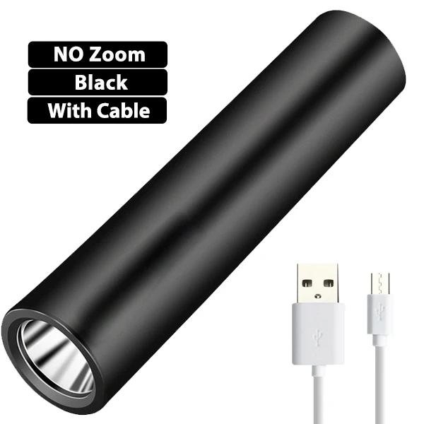 600 мАч Мини светодиодный фонарик с USB перезаряжаемым зумом водонепроницаемый фонарик 3 режима портативный фонарь стильный костюм для ночного освещения