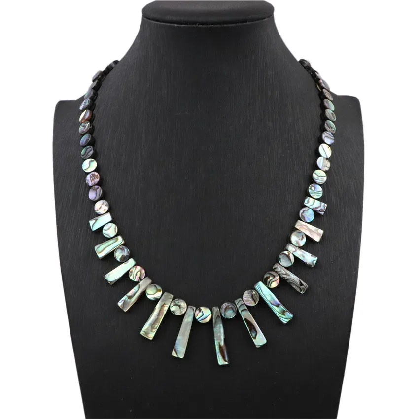 

New Zealand Abalone Shell Pendant Necklace Beads Natural Gem Paua Shells Tassel Necklaces Women Reiki Short Chain Jewelry A983