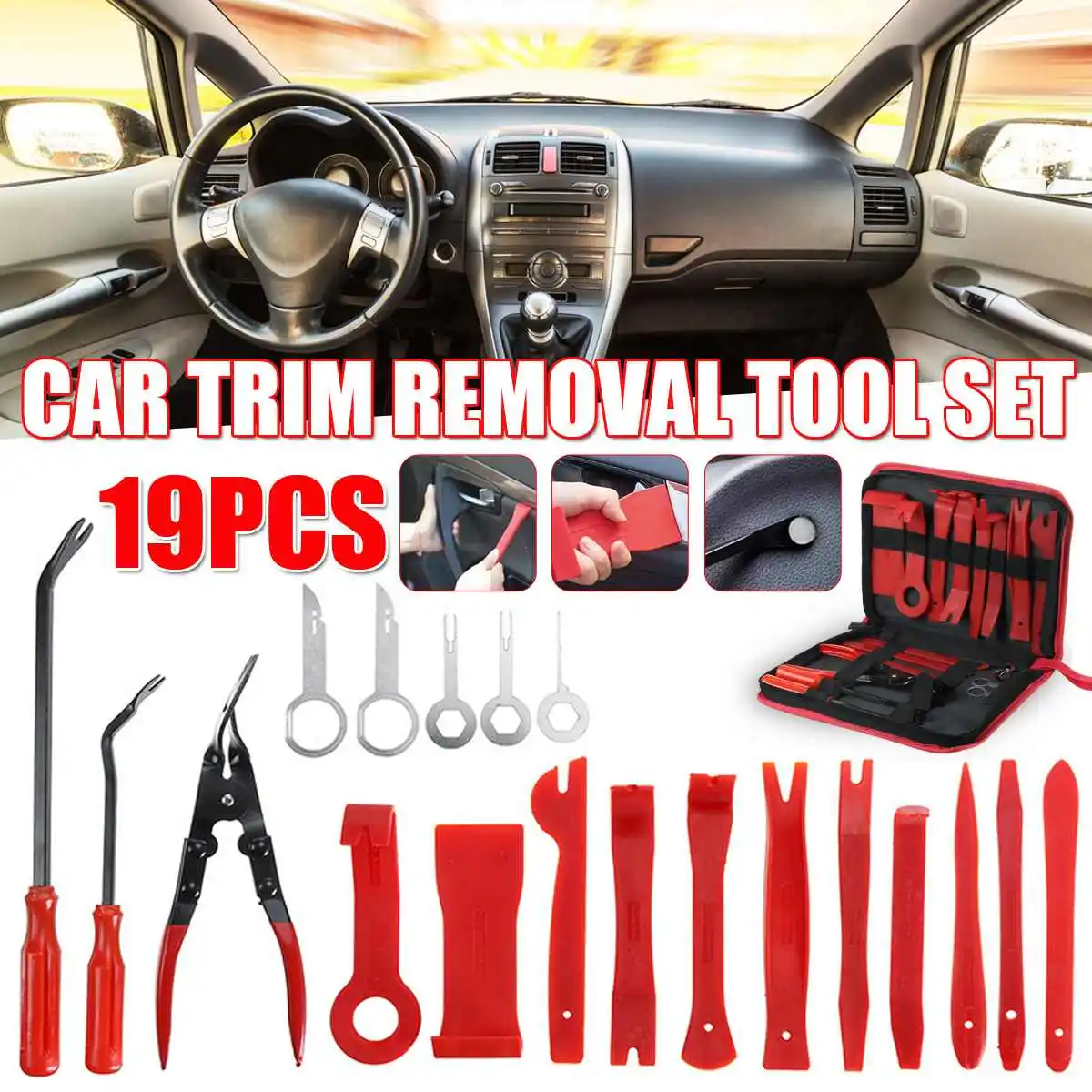 

Набор инструментов для удаления приборной панели автомобиля, 19 шт.