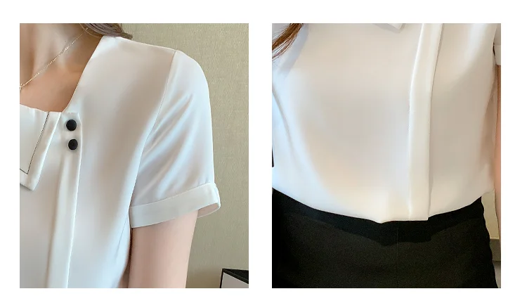 

Blouses Top Femme Short Sleeve White Blouse Tops Women Blouse Women Blusas Mujer De Moda 20201 Verano Chiffon Blouse Shirt E839