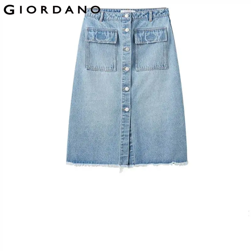 Женская джинсовая юбка на пуговицах с множеством карманов | одежда